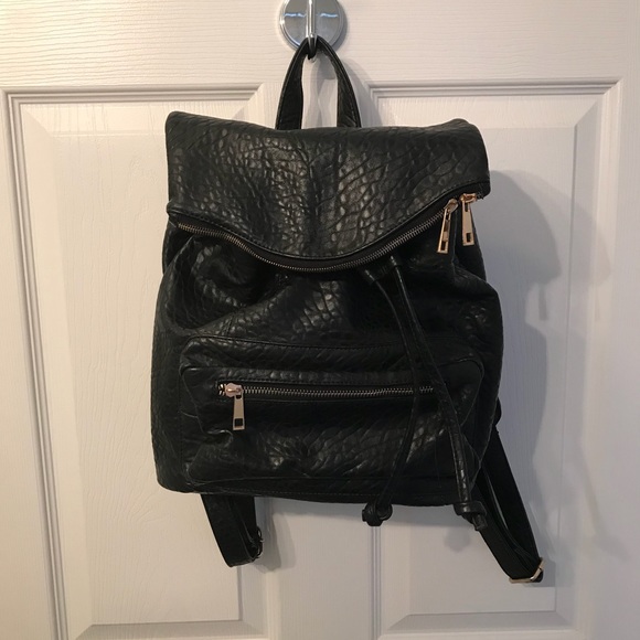 Handbags - Faux leather black backpack